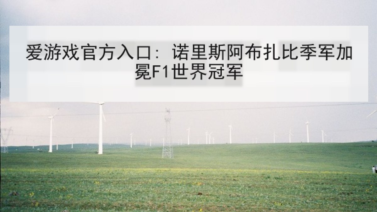 爱游戏官方入口: 诺里斯阿布扎比季军加冕F1世界冠军